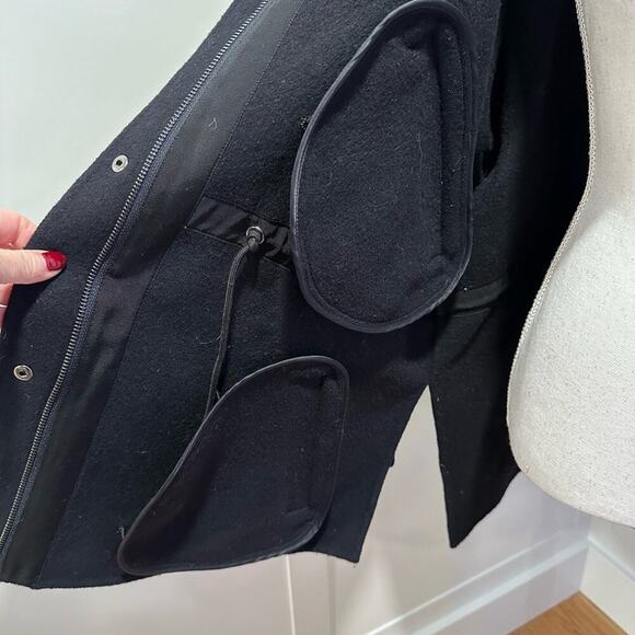 Maje Hooded Wool Blend Coat - Picture 11 of 14